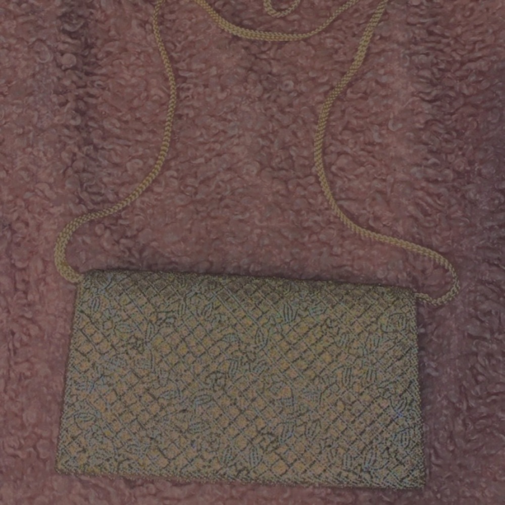 Gorgeous bedazzled purse! Silk lining and string strap!